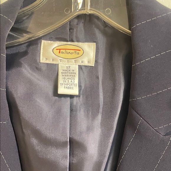 Talbots Women's Navy Pinstripe Suit - Picture 2 of 6